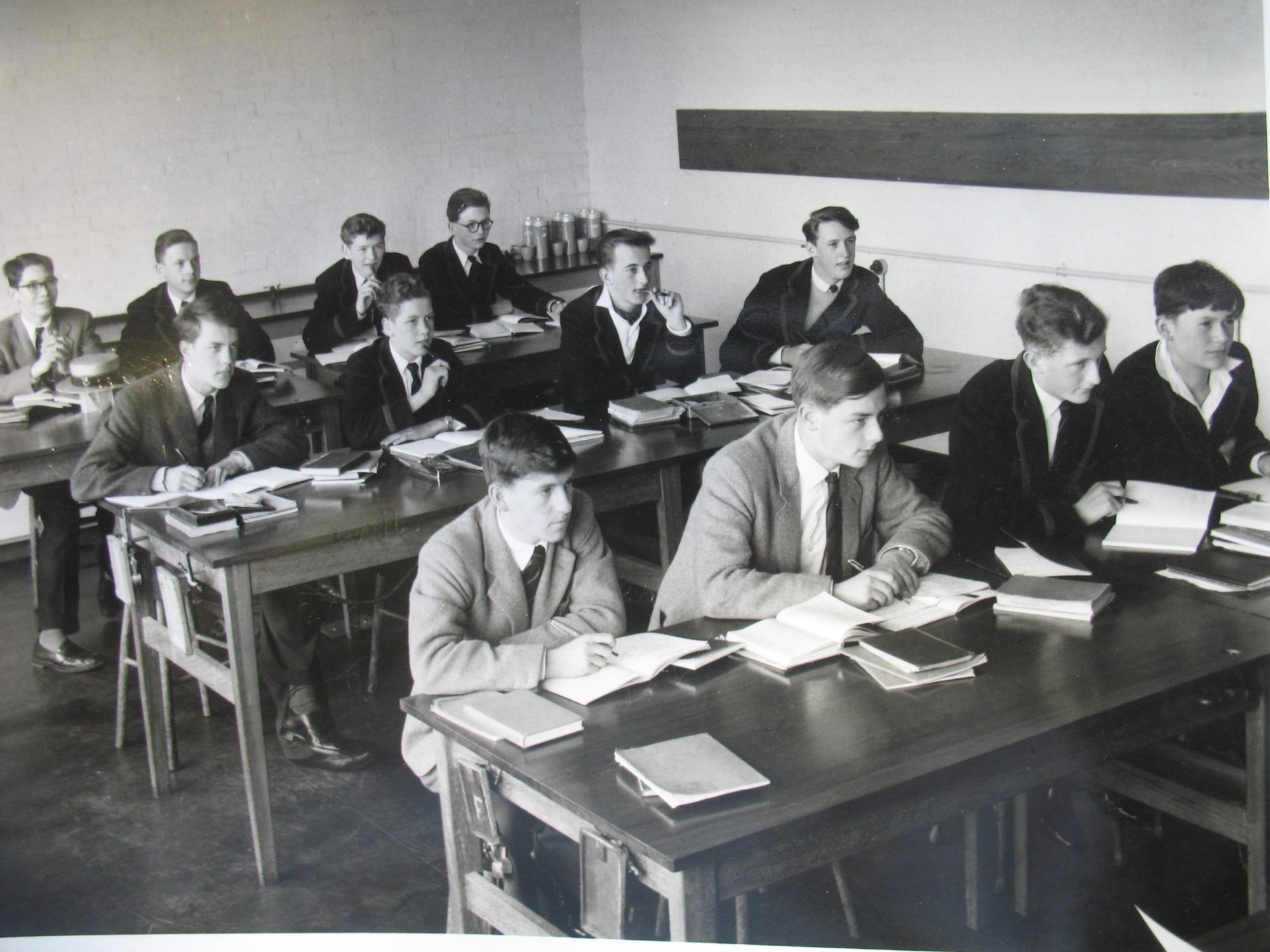 Magdalen College School pupils sitting at desks in classroom - archive photo