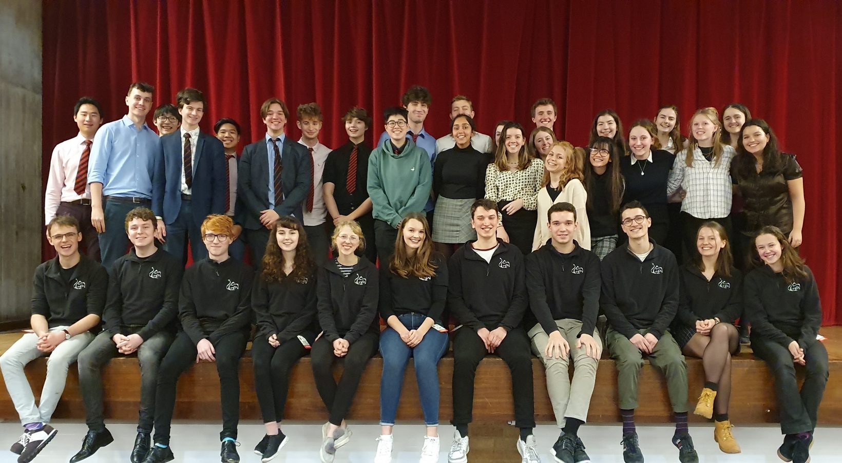 Jazz a cappella group Oxford Gargoyles workshop with singers from Magdalen College School