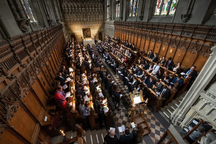 Magdalen College School pupils in chapel