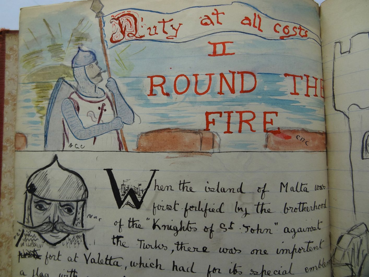 ''Duty At All Costs' Page From 'Snow Flakes' By Noel & Christopher Chavasse, Magdalen College School pupils (1900 01)