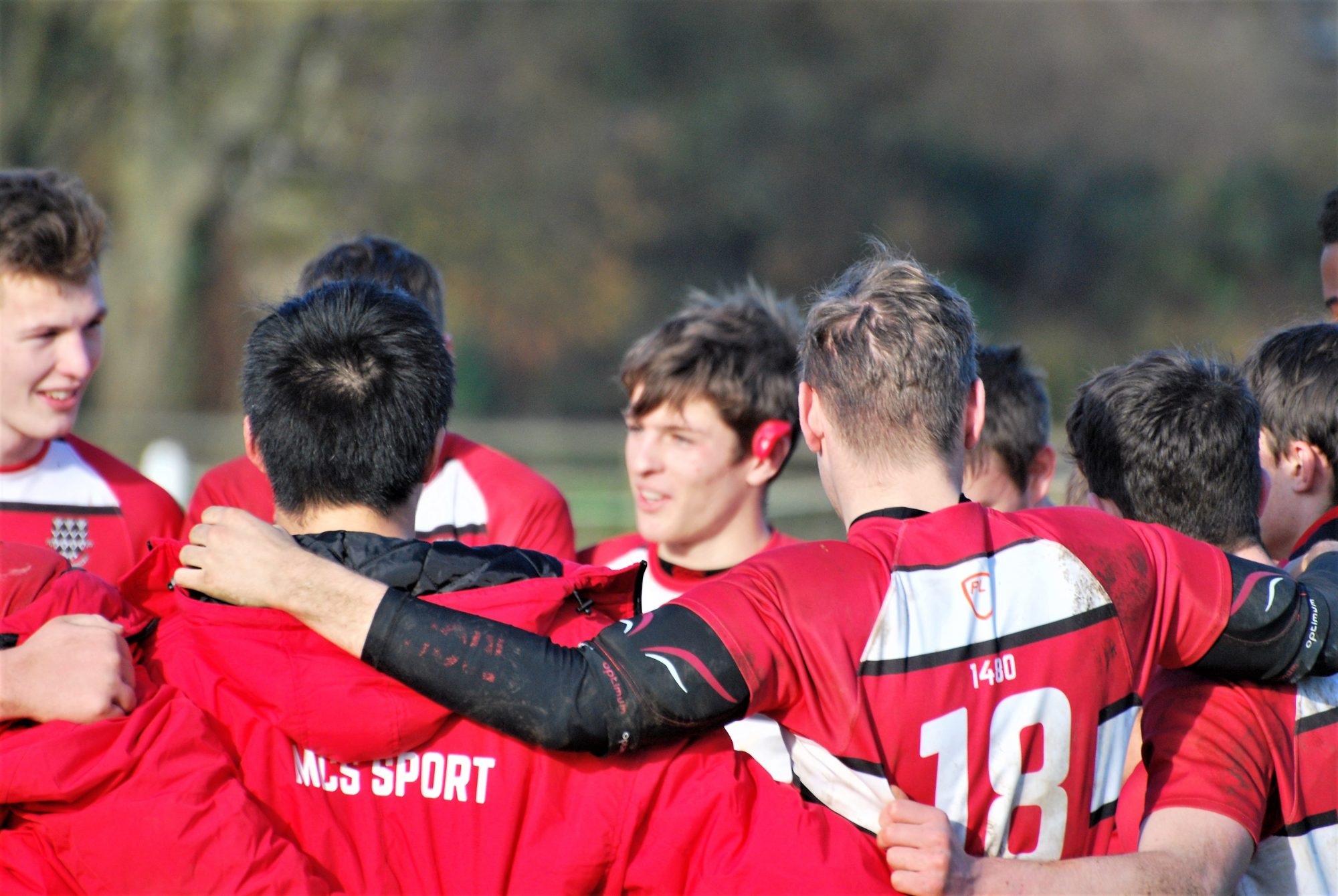 Sixth Form Magdalen College School pupils play rugby